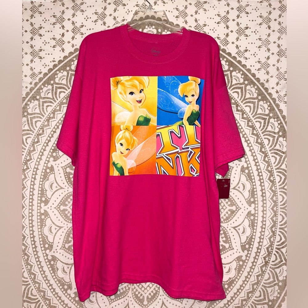 NWT "DISNEY" HOT PINK TINKERBELL SHORT SLEEVE T-SHIRT, LADIES SIZE XL (15/17)